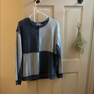 Z Supply Blue patchwork sweatshirt